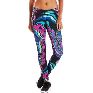 FILA running Maui psychedelic swirls marbled print trendy leggings